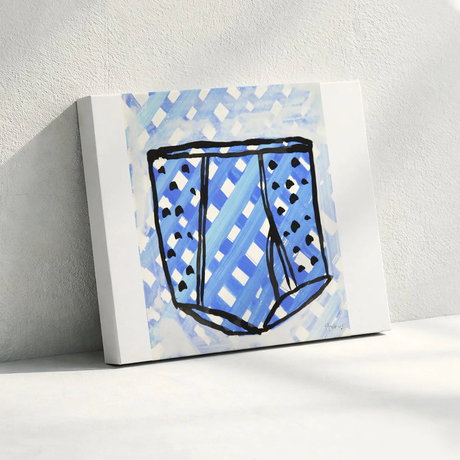 Boxer Shorts Canvas Print | Modern Pop Art Underwear Painting | Premium 1.25" Thick Canvas | Unique Bathroom Decor & Bachelor Pad Gift