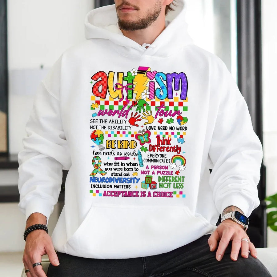 Autism Awareness Hoodie | Colorful Neurodiversity Support Graphic | Premium Cotton Blend | Inclusion Matters Gift for Advocates and Teachers