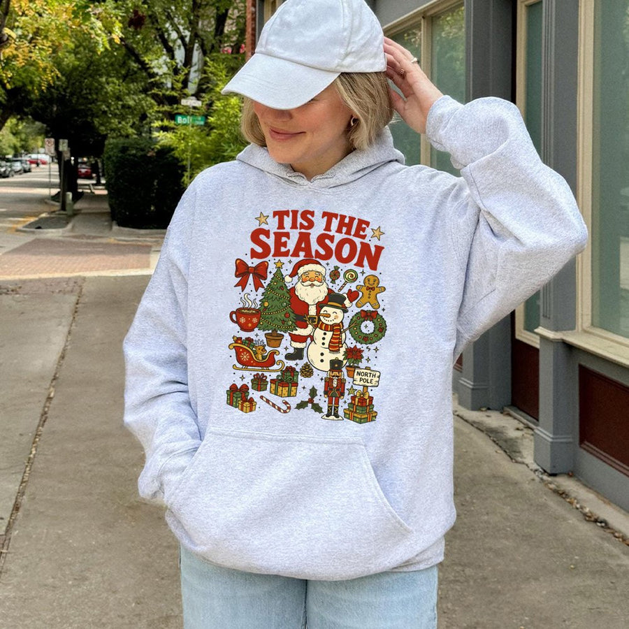 Tis The Season Christmas Hoodie | Festive Holiday Graphic Print | Cotton-Polyester Premium Blend | Cozy Gift For Men And Women