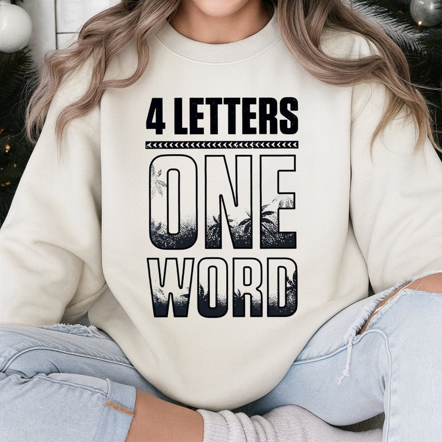 Yeet Sweatshirt | 4 Letters One Word Graphic Print | Premium Cotton Blend Crewneck | Wrestling Fan Gift for Men and Women