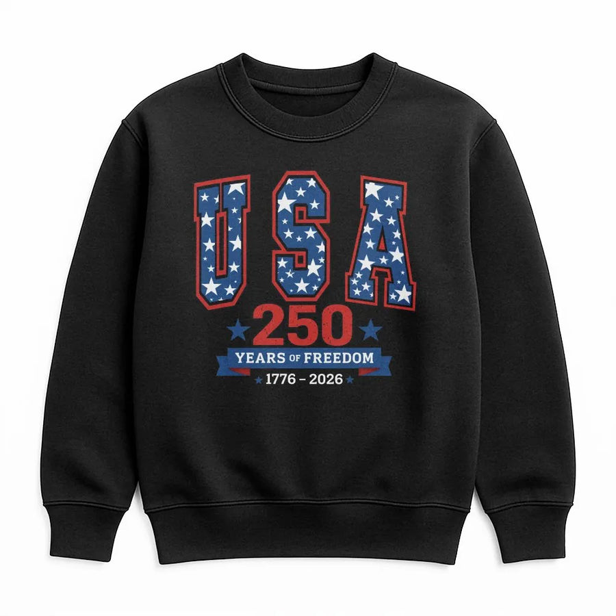 USA 250th Anniversary Sweatshirt | Vintage 1776-2026 Years of Freedom Graphic | Premium Cotton Blend | Commemorative Patriotic Gift for Men and Women