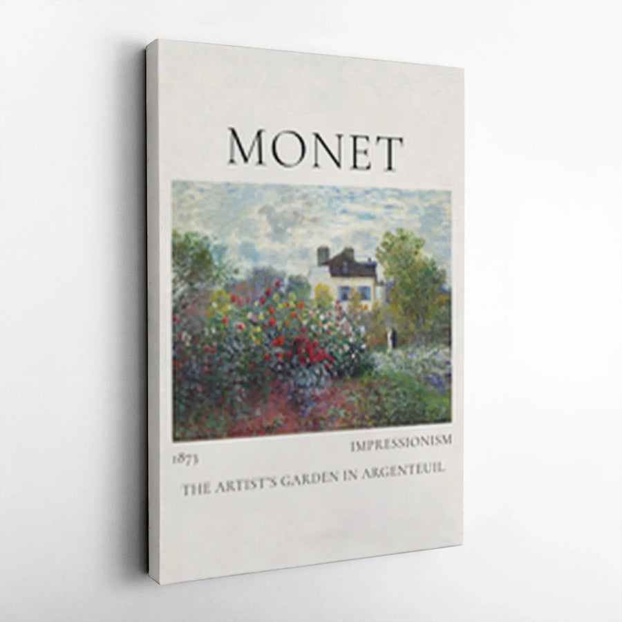 Monet Garden at Argenteuil Vertical Canvas | Vintage Impressionist Wall Art | Premium Gallery Wrapped Canvas | Collector's Gift for Art Lovers