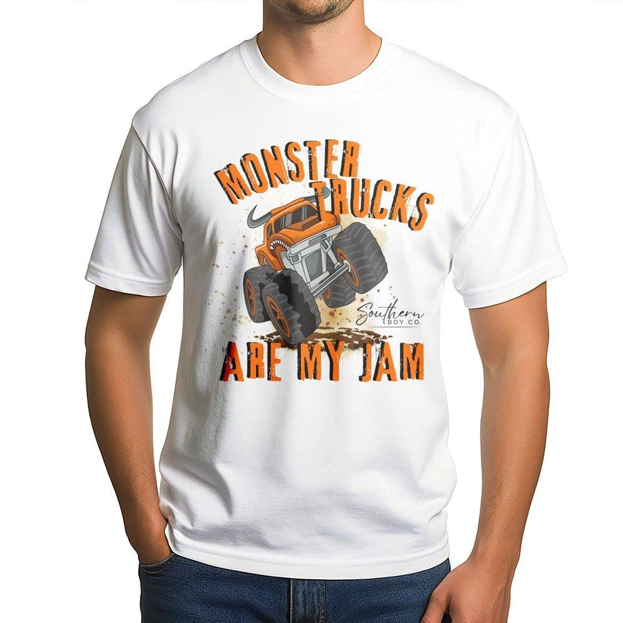 Monster Truck T-Shirt | Are My Jam Off Road Racing Graphic | Premium Cotton Unisex Tee | Gift for Boys Kids and Monster Truck Lovers