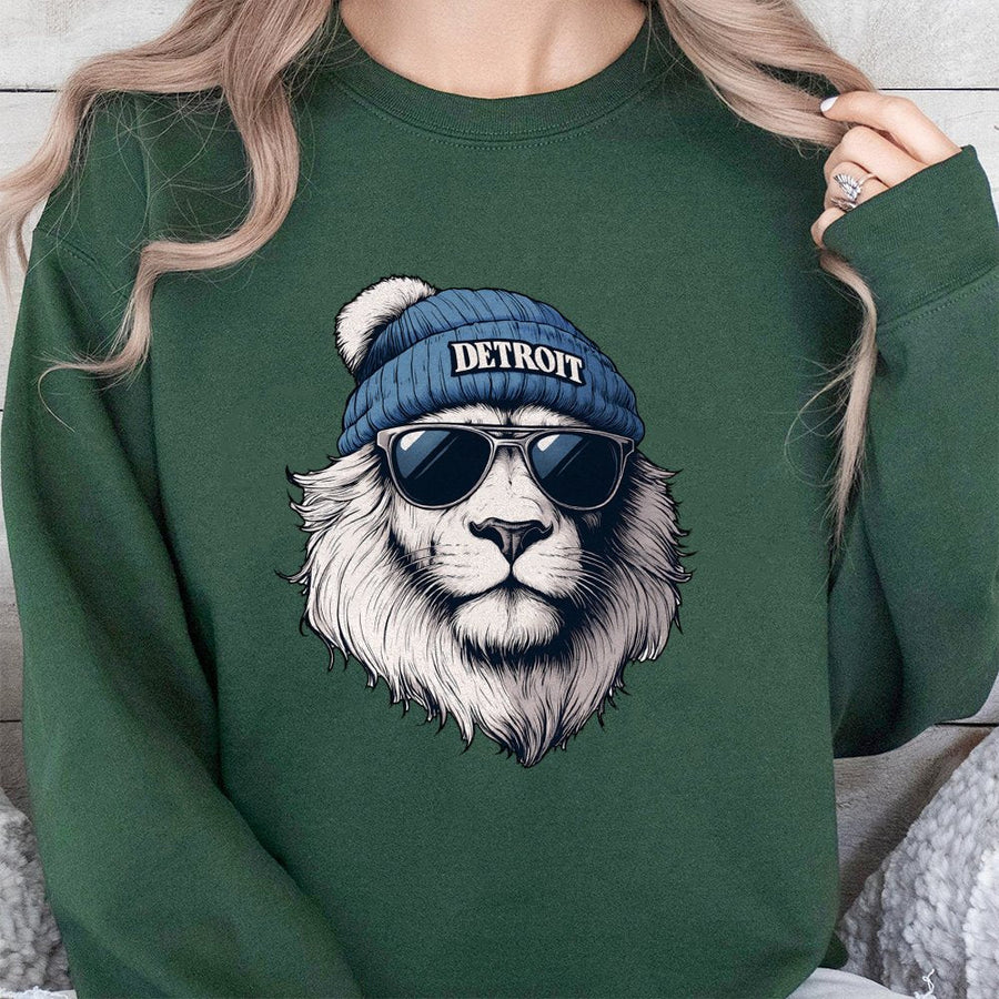 Detroit Lion Sweatshirt,Cool Streetwear Graphic Sweatshirt, Urban City Style,Hip Hop Casual Sweatshirt For Men And Women