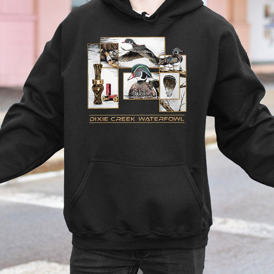 Dixie Creek Waterfowl Hoodie | Mallard Duck Hunting Graphic | Premium Cotton Blend | Gift For Duck Hunter & Outdoor Enthusiast