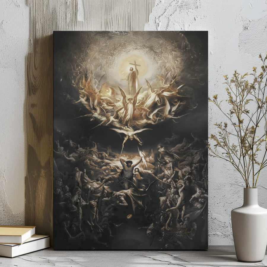 Gustave Dore The Last Judgment Canvas Art | Religious Christian Wall Decor | Gallery Wrapped Premium Print | Spiritual Home Office Gift