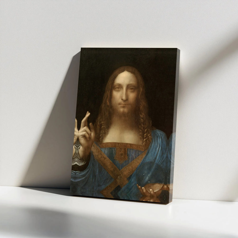 Salvator Mundi Canvas Print | Leonardo Da Vinci Renaissance Art | Gallery Wrap Wall Decor | Religious Home Office Gift