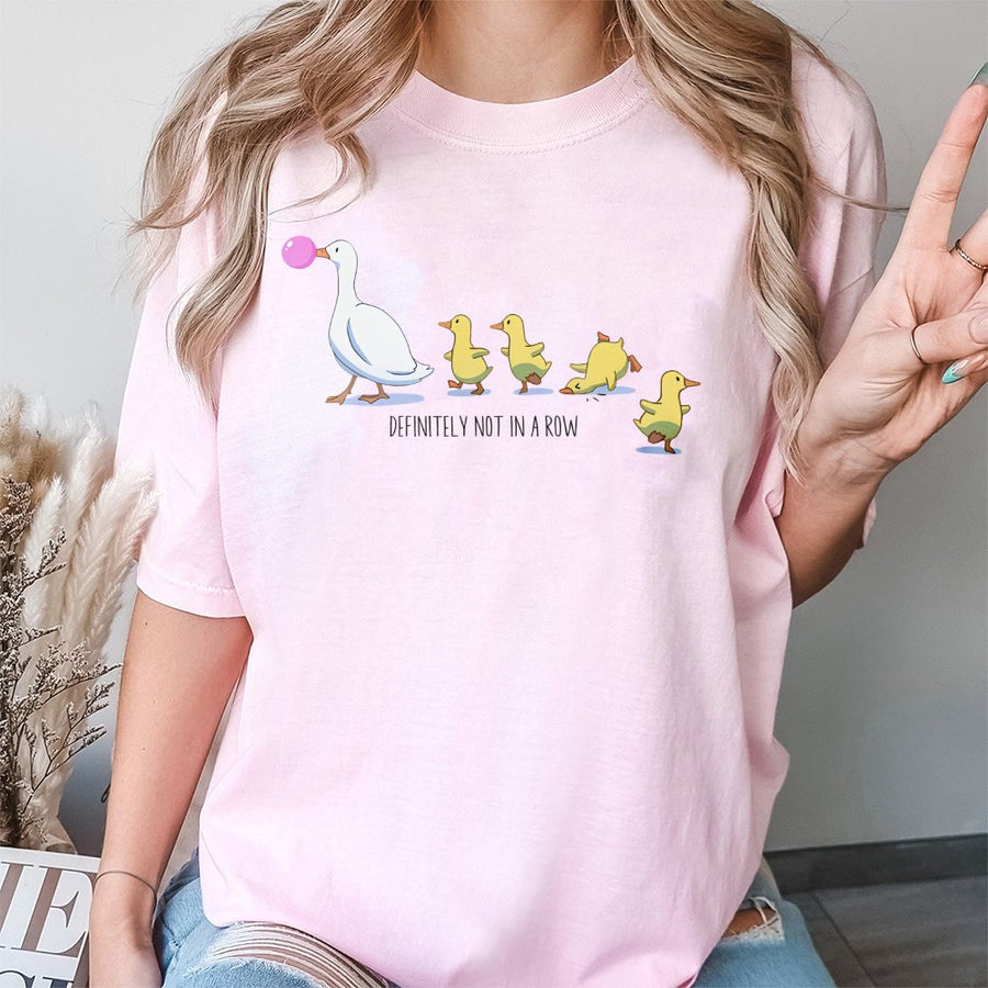 Silly Goose Graphic T-Shirt | Definitely Not In A Row Funny Duck Design | Premium 100% Cotton Tee | Gift for Animal Lovers and Humor Enthusiasts