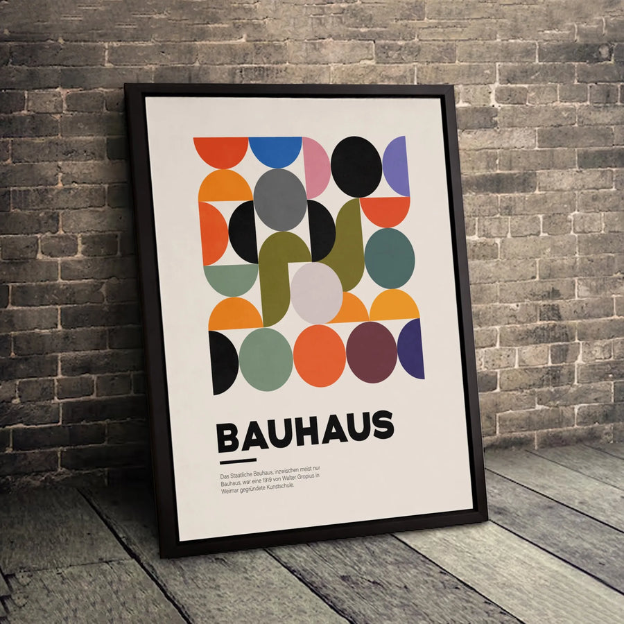 Bauhaus Geometric Wall Art | Modern Abstract Print | Premium Gallery Wrapped Canvas | Minimalist Home Decor Gift