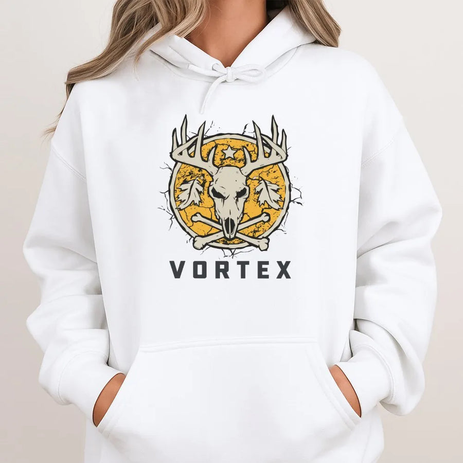 Deer Skull Hoodie | Vintage Hunting Graphic Apparel | Premium Cotton Blend | Gift For Hunter Wildlife Lover