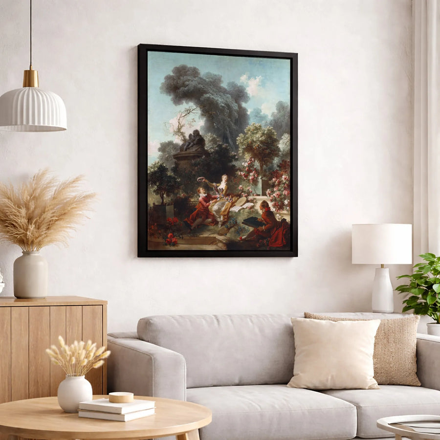 Jean-Honoré Fragonard The Crowned Lover Canvas Print | Rococo Masterpiece Wall Art | Premium Fade-Resistant Gallery Wrap | Elegant Home Decor Gift