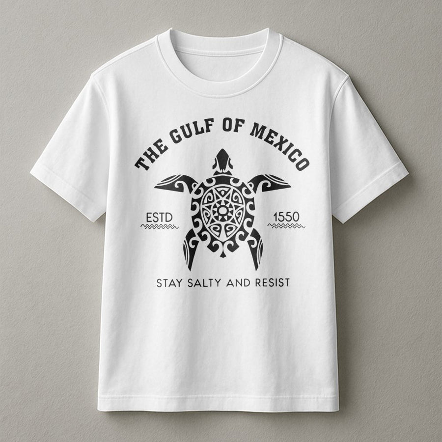 Sea Turtle Graphic T-Shirt | Gulf of Mexico Tribal Art Design | Premium Soft Cotton Tee | Coastal Beach Lover Gift for Men and Women