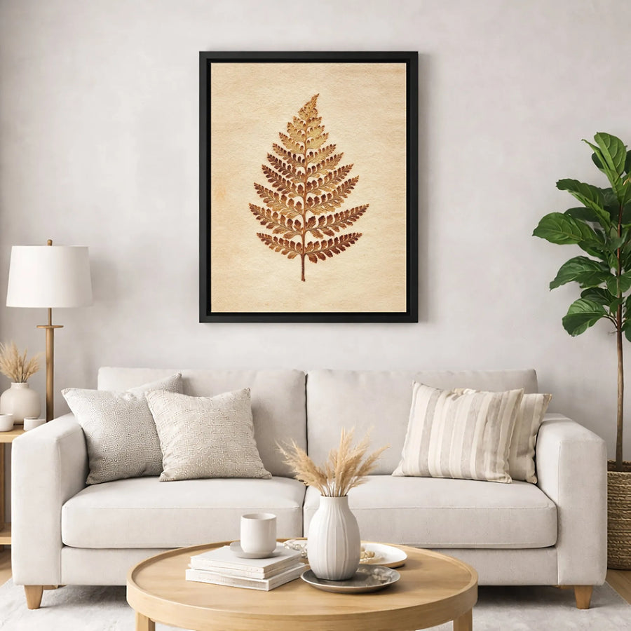 Vintage Botanical Fern Canvas | Rustic Forest Leaf Art Print | Premium Fade-Resistant Gallery Wrap | Farmhouse Home Decor Wall Hanging