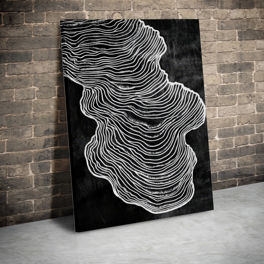 Abstract Black And White Topographic Wall Art | Minimalist Contour Line Print | Premium 1.25-Inch Thick Gallery Canvas | Modern Home Decor Gift