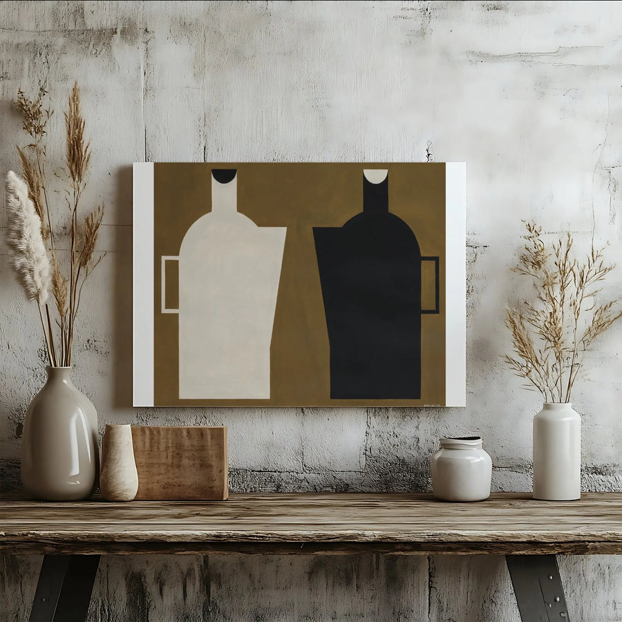 Modern Abstract Canvas Art | Minimalist Geometric Pitcher Print | Premium Gallery Wrap Canvas | Contemporary Home & Office Decor