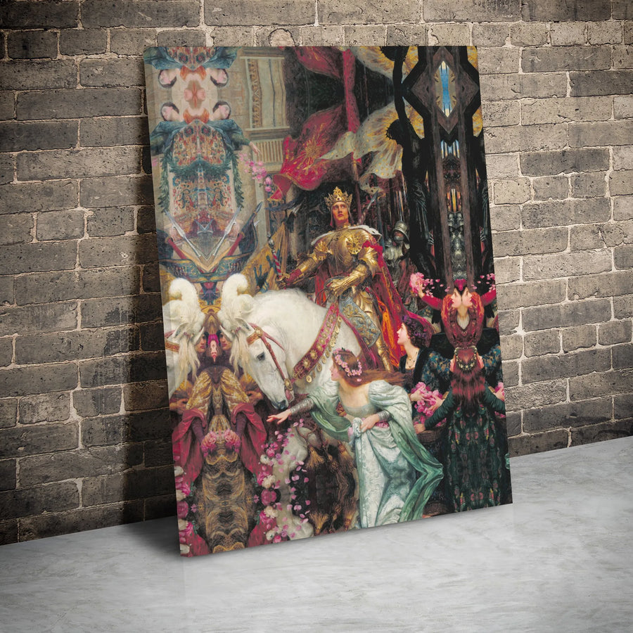 The Two Crowns Canvas Print | Frank Dicksee Romanticism Wall Art | Premium Gallery Wrap Decor | Medieval King Gift For Art Lovers