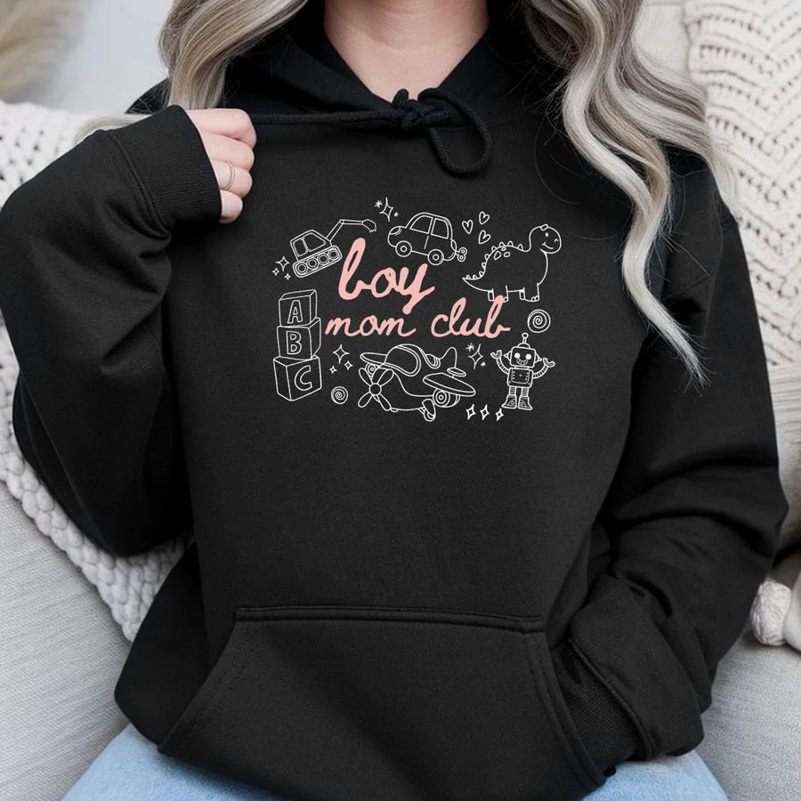 Boy Mom Club Comfort Colors Shirt | Cute Toy Doodle Graphic Tee | Premium Soft Cotton | Gift for New Moms, Mother's Day