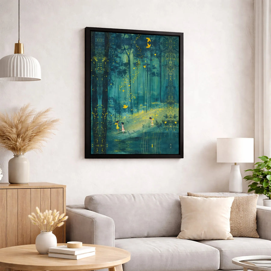 Magical Forest Children Canvas Art | Whimsical Fairy Tale Wall Decor | Gallery-Wrapped Premium Print | Enchanted Nature Nursery Gift