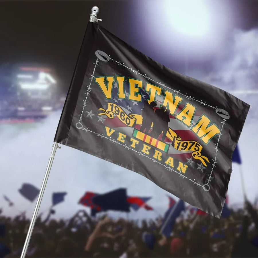 Vietnam Veteran House Flag | Patriotic Military Soldier Design | Premium Weather-Resistant Fabric | Memorial Gift for Vietnam Vets & Family