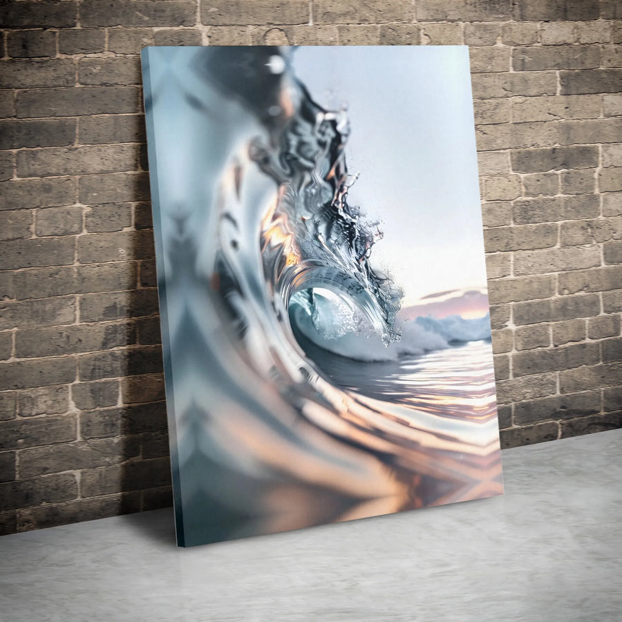 Ocean Wave Canvas Wall Art | Artistic Curling Surf Print | Premium Fade-Resistant Gallery Wrap | Coastal Decor for Living Room Office