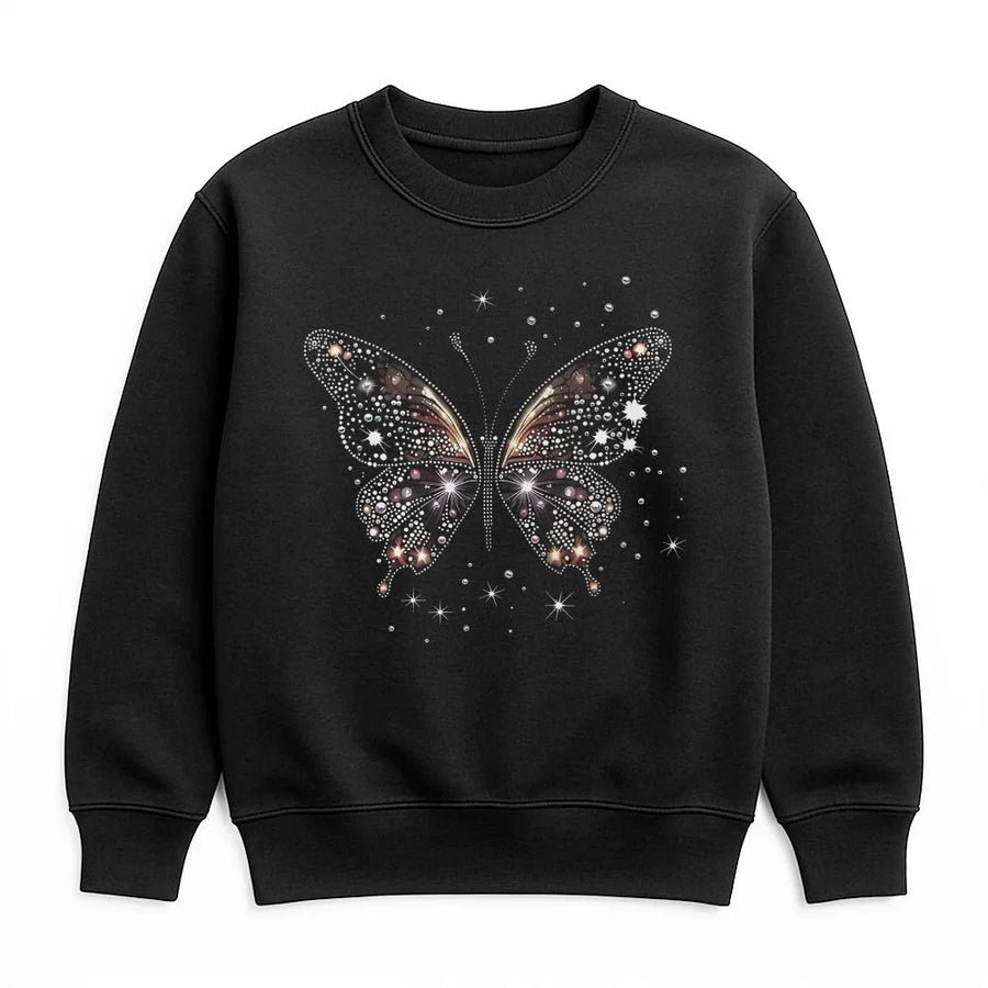 Butterfly Graphic Sweatshirt | Celestial Sparkle Moth Aesthetic | Premium Cotton Blend | Cozy Women & Teens Aesthetic Gift