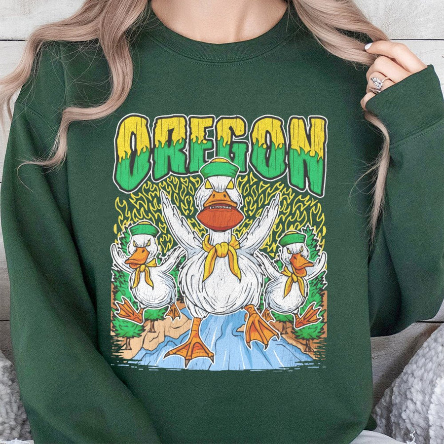 Oregon With Vintage Cartoon Ducks Sweatshirt