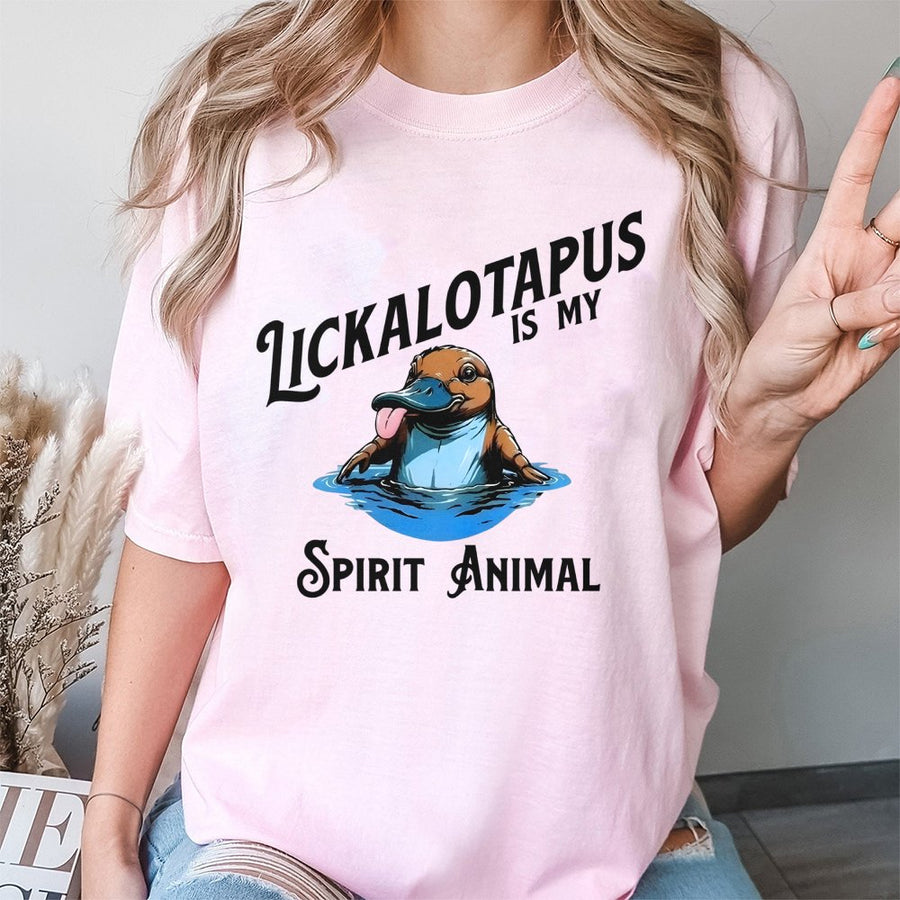 Lickalotapus Spirit Animal T-Shirt | Funny Platypus Graphic Tee | Premium 100% Cotton Apparel | Humorous Animal Gift for Men and Women