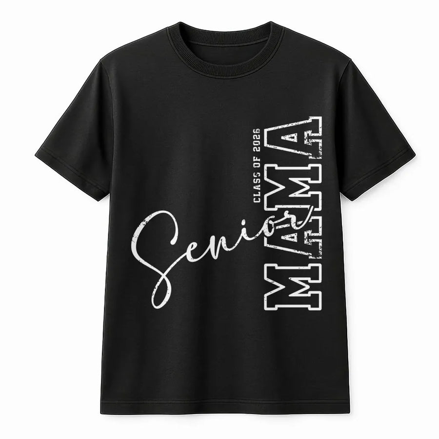 Senior Mama T-Shirt | Class of 2026 Graduation Graphic | Soft 100% Cotton Premium Tee | Proud Mom Gift for High School or College Senior Year