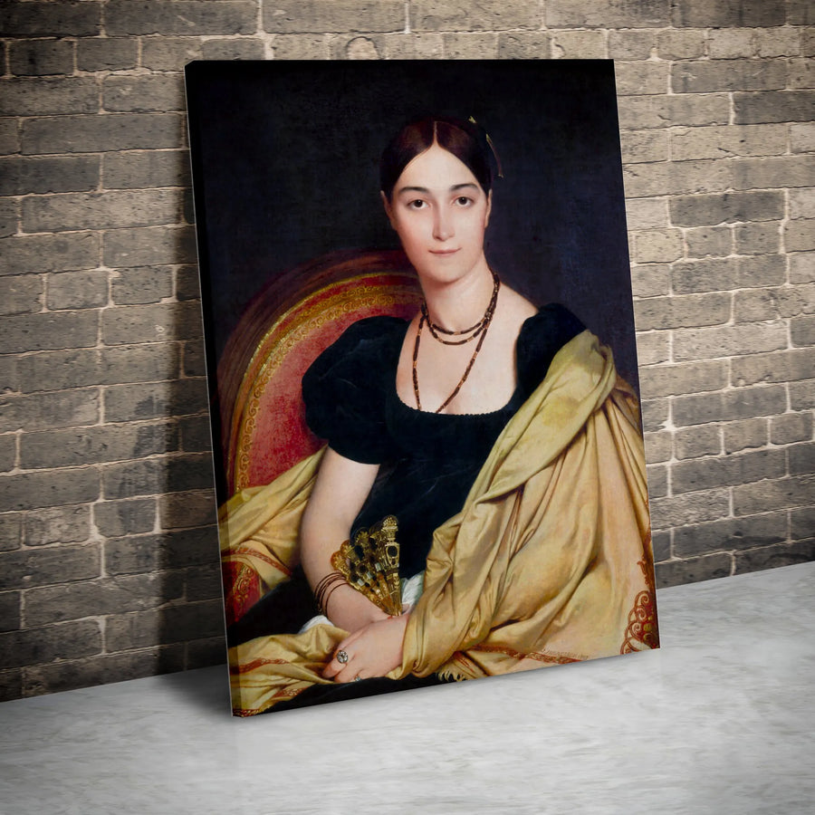 Portrait of Madame de Senonnes Canvas Print | Ingres Vintage Neoclassical Painting | Premium Gallery Wrap | Classic Home Decor Gift for Art Lover