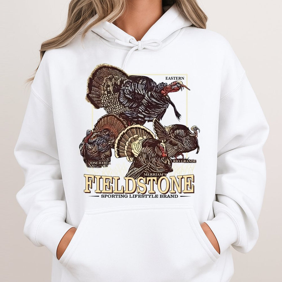Wild Turkey Hunting Hoodie | Grand Slam Species Graphic | Premium Cotton Blend | Gift for Outdoorsman & Hunter