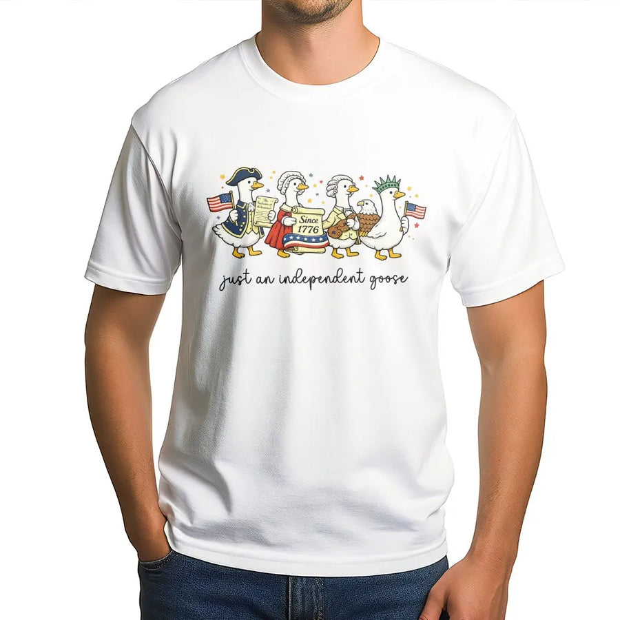 Silly Goose 4th of July Shirt | Funny Patriotic Goose Graphic | Premium Cotton USA Tee | Independence Day Gift for Men & Women