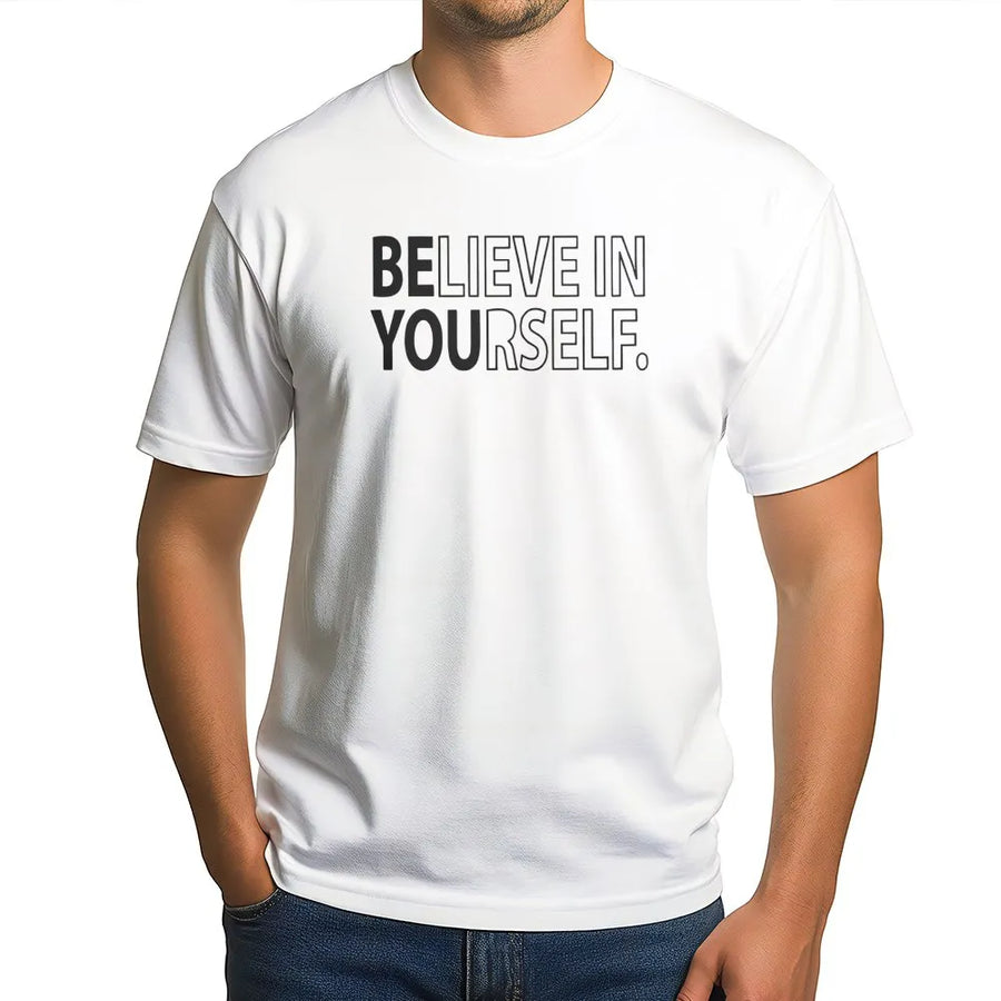 Believe In Yourself T-Shirt | Motivational Quote Graphic Tee | Premium Soft Cotton | Inspirational Gift for Teachers Students and Encouragement