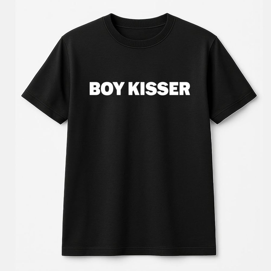 Boy Kisser T-Shirt | Funny Sarcastic Graphic Tee | 100% Soft Cotton Premium Quality | LGBTQ Pride Apparel Gift For Him Or Her