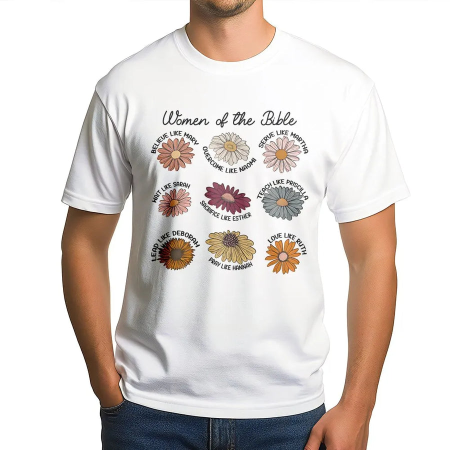 Women of the Bible T-Shirt | Floral Boho Christian Shirt | Premium Soft Cotton | Faith Inspired Gift for Her Religious Birthday