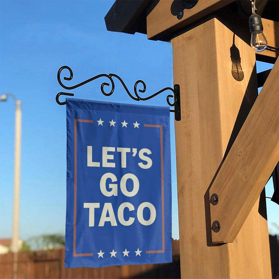 Lets Go Taco Garden Flag | Funny Foodie Yard Decor | Premium Weather Resistant Polyester | Unique Gift for Taco Lovers