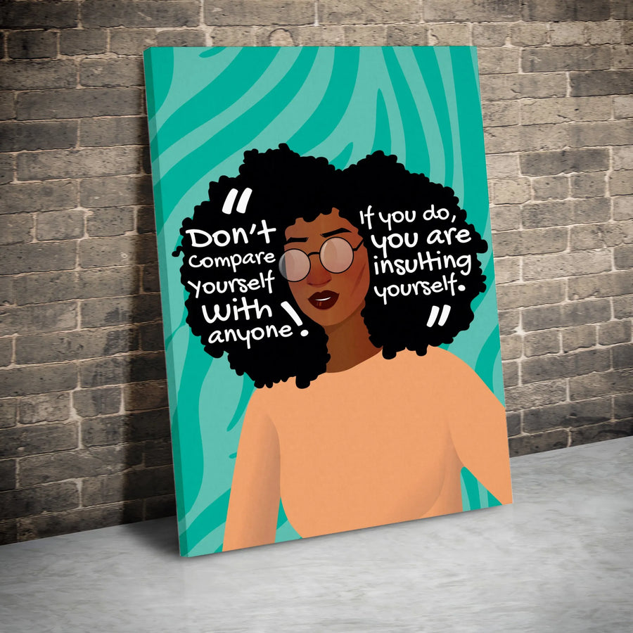 Black Woman Motivational Wall Art | Affirmation Quote Canvas Print | Premium 1.25-Inch Gallery Wrap | Home Office Decor Gift