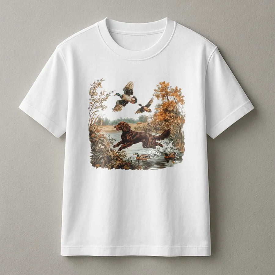 Vintage Hunting Dog Shirt | Classic Retriever & Duck Graphic Tee | Premium Cotton | Gift for Hunters & Outdoorsmen