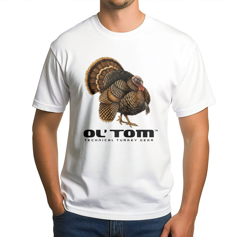 Turkey Hunting T-Shirt | Detailed Tom Turkey Head Graphic | 100% Cotton Premium Quality | Outdoor Wildlife Apparel Gift for Hunters