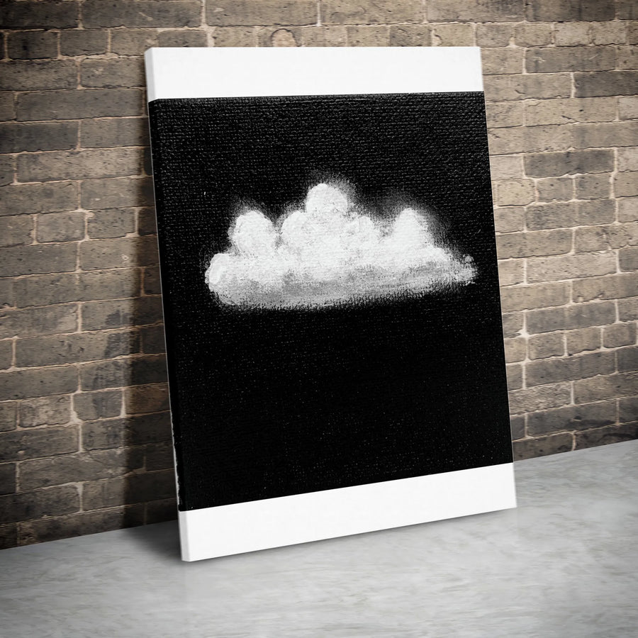 Minimalist Cloud Canvas Wall Art | High Contrast Textured Cloud Print | Premium Thick Gallery Wrap Canvas | Modern Office & Living Room Decor Gift