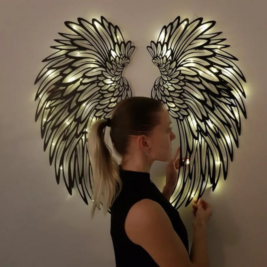 Angel Wings Wall Art (With LED Lights)
