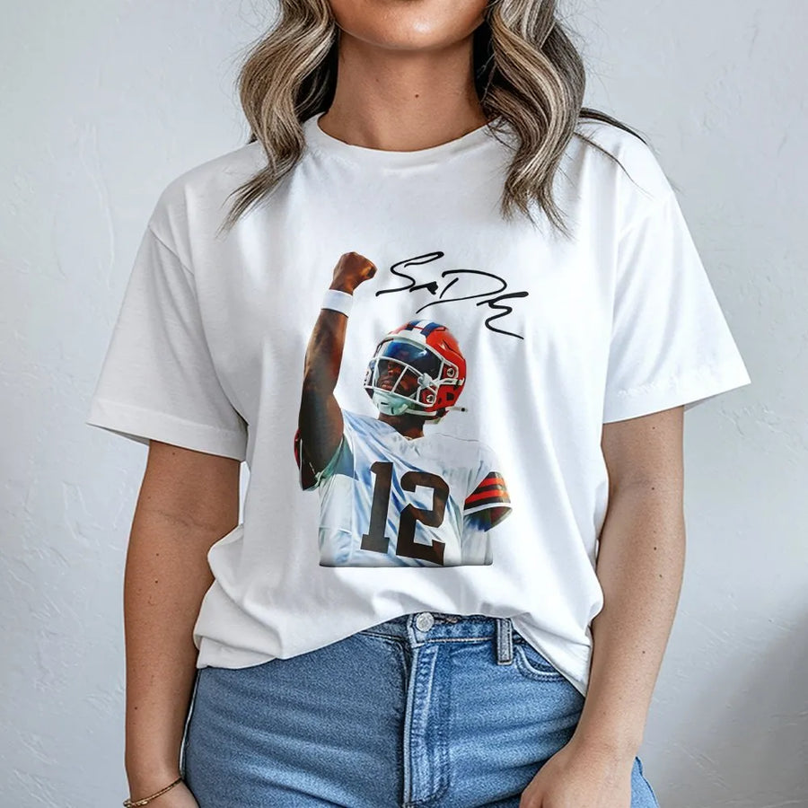Football Quarterback Graphic T-Shirt | Vintage Style Player Art | Premium Soft Cotton | Game Day Apparel Gift for Football Fans