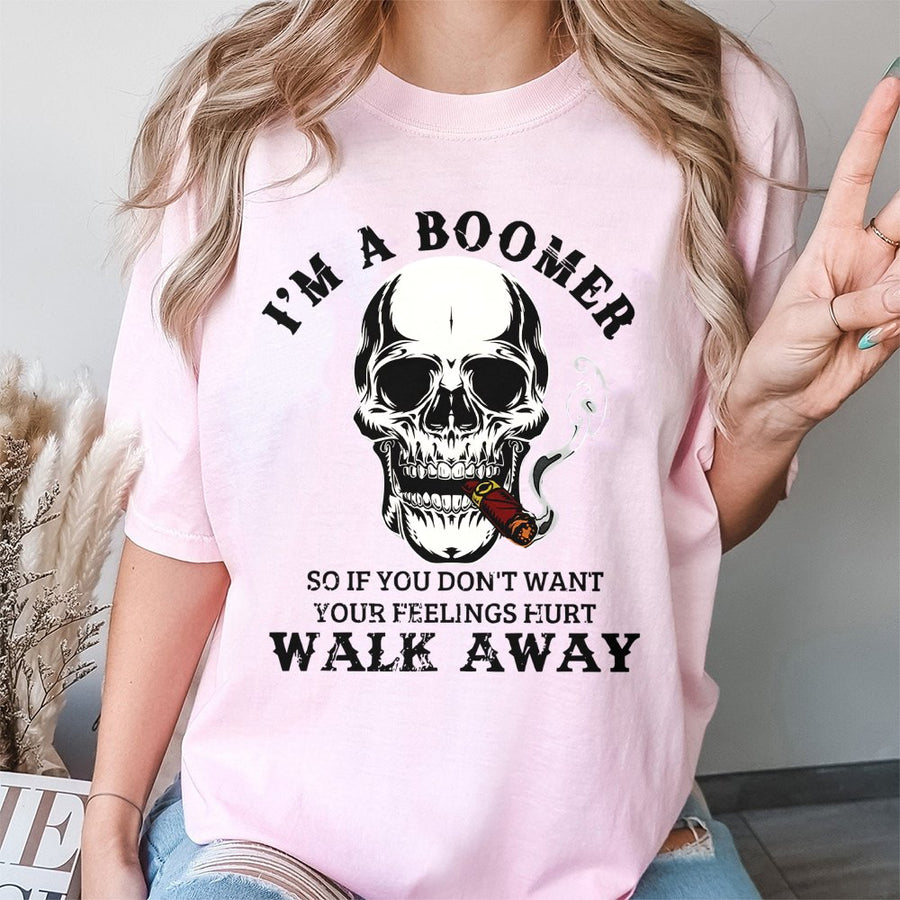 I'm A Boomer Skull T-Shirt | Funny Sarcastic Quote Graphic | 100% Cotton Premium Tee | Unique Gift for Dad, Grandpa or Boomer Generation