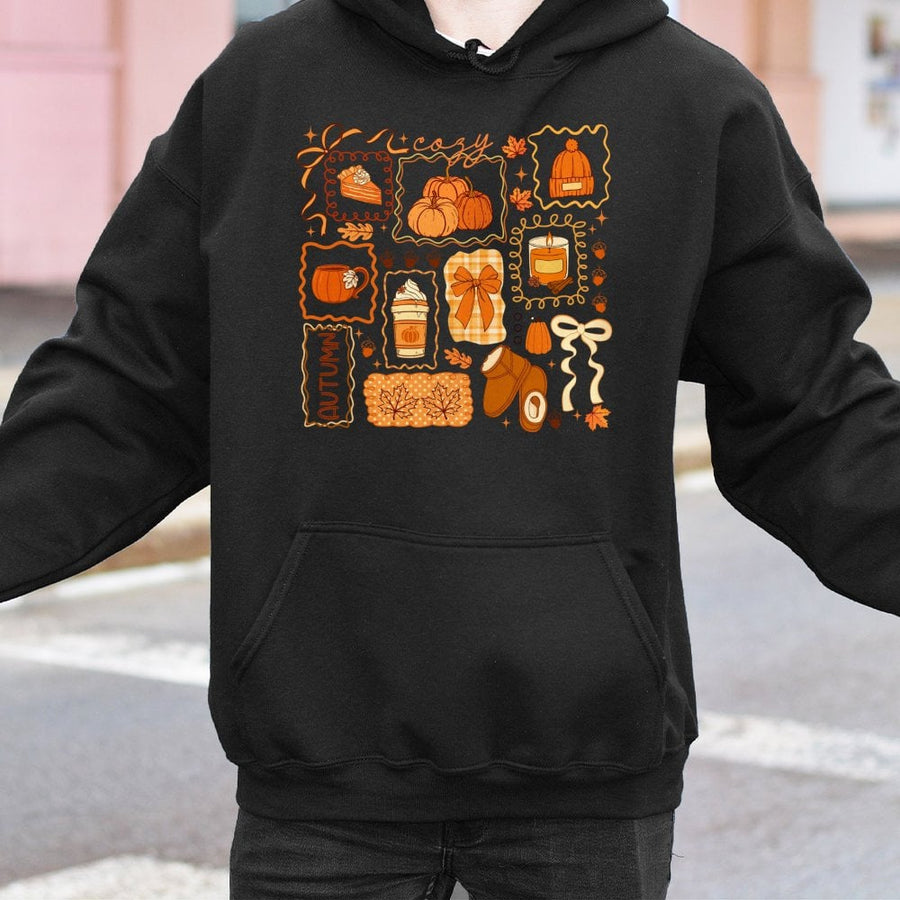 Cozy Autumn Hoodie | Pumpkin Spice Fall Aesthetic Design | Premium Cotton Blend Sweatshirt | Cute Oversized Gift for Women Teens