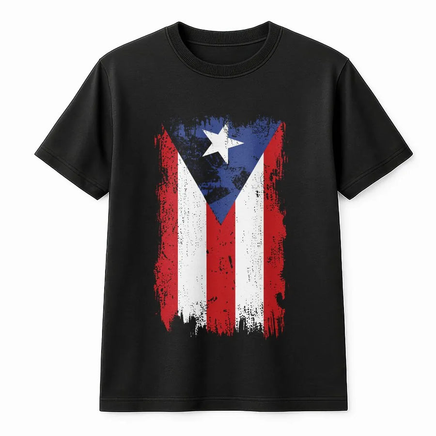 Puerto Rico Flag T-Shirt | Distressed Boricua Pride Graphic | Premium Soft Cotton | Cultural Heritage Gift for Latino Men and Women