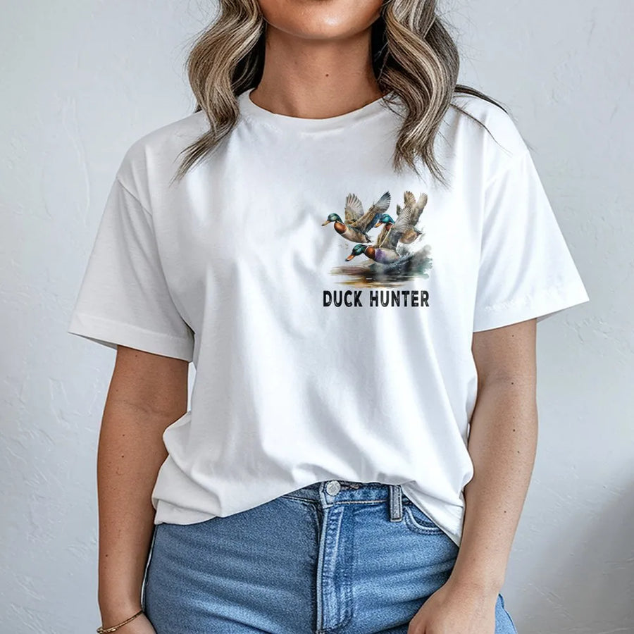 Duck Hunter T-Shirt | Realistic Mallard Flight Art | Premium Cotton Unisex Apparel | Outdoor Nature Gift for Waterfowl Hunters