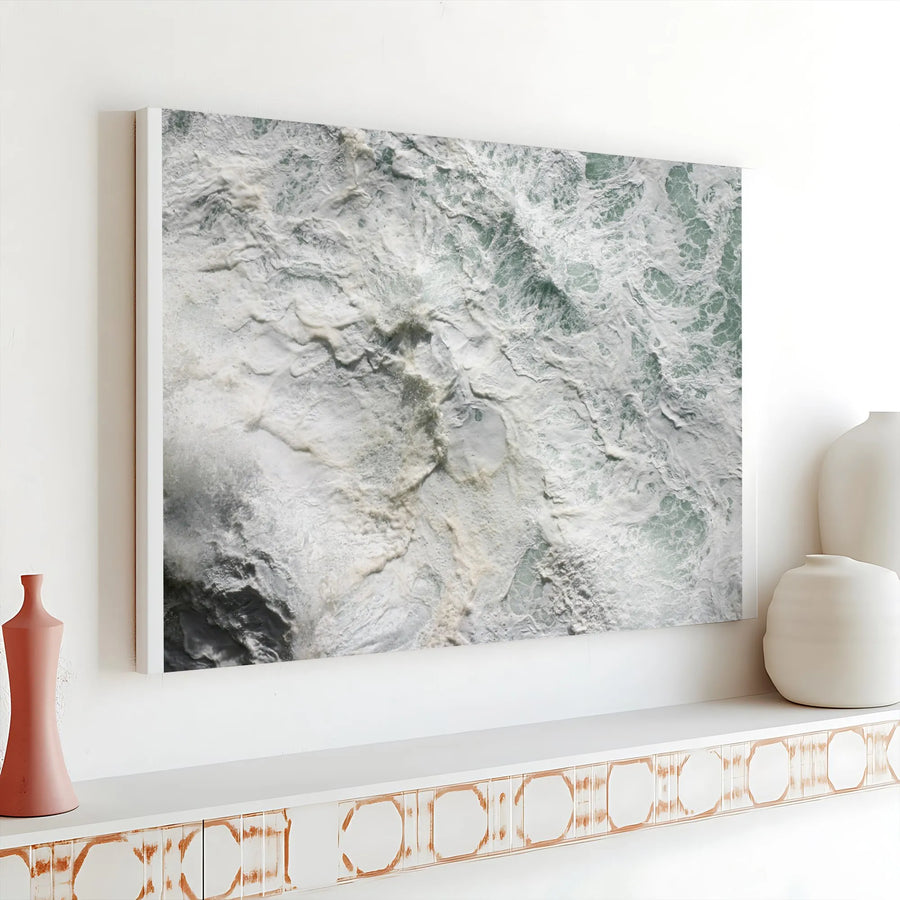 Abstract Ocean Canvas Wall Art | Aerial Seascape Photography Print | Premium Gallery-Wrapped Canvas | Modern Coastal Home Decor Gift