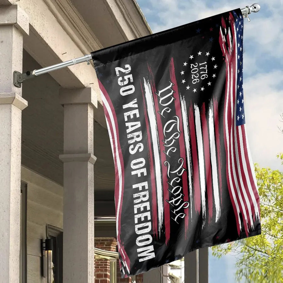 USA 250th Anniversary Flag | We The People Patriotic House Decor | Double Sided Weather-Resistant Polyester | Commemorative Gift for Patriots