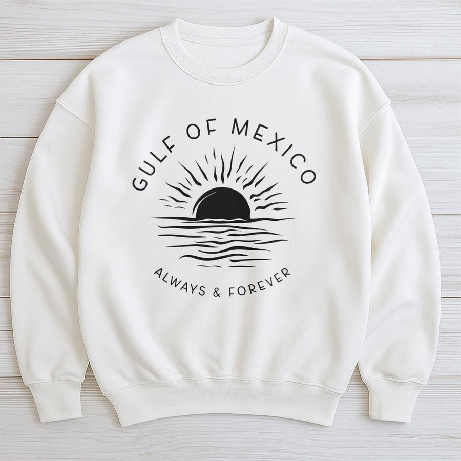 Gulf of Mexico Sweatshirt | Retro Sunset Graphic Coastal Apparel | Premium Cotton Blend | Gift for Beach Lovers & Travelers
