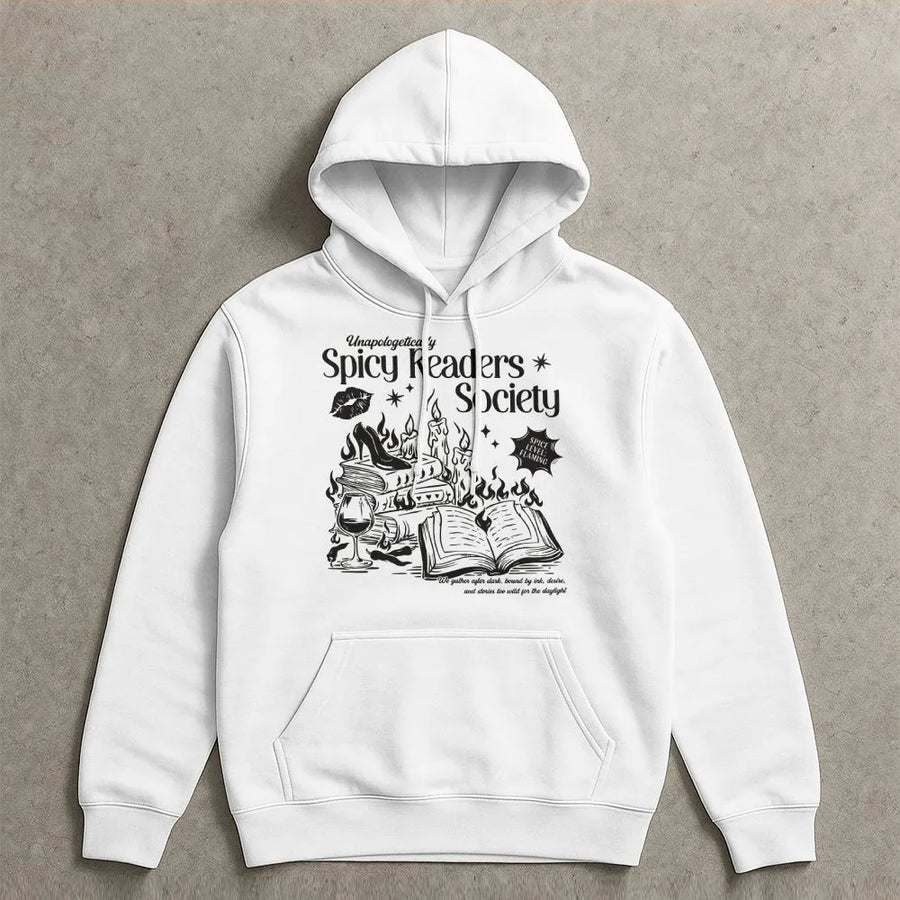Spicy Readers Society Hoodie | Smut Book Lover Graphic Tee | Premium Cotton Booktok Merch | Gift for Romance Readers & Book Club Members