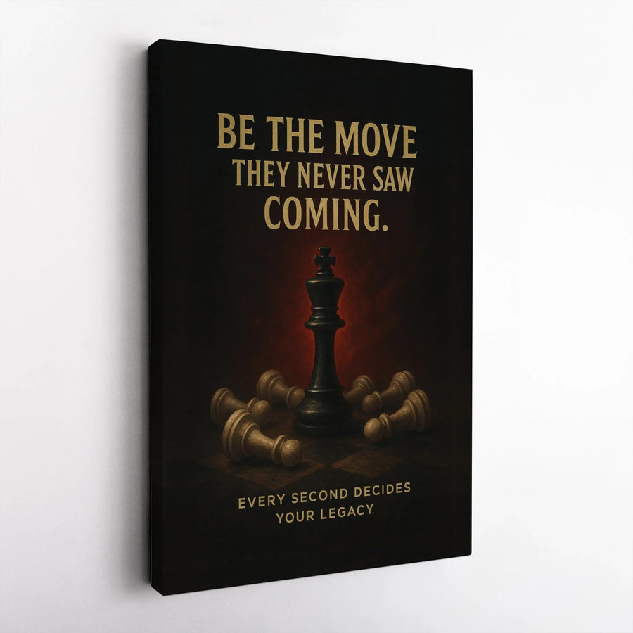Chess Wall Art Print | Be The Move Motivational Quote | Premium Matte Gallery Canvas | Office Decor Gift For Strategist
